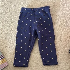 Kids Navy Blue Heart Print Leggings